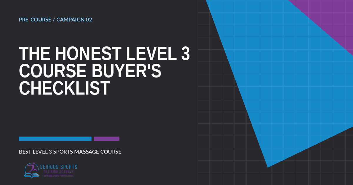 Front cover of the SSTA Level 3 Sports Massage Course Buyers Checklist