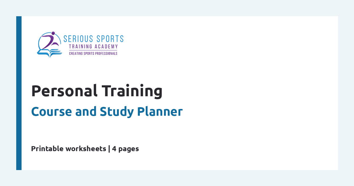 SSTA Personal Training Course and Study Planner cover